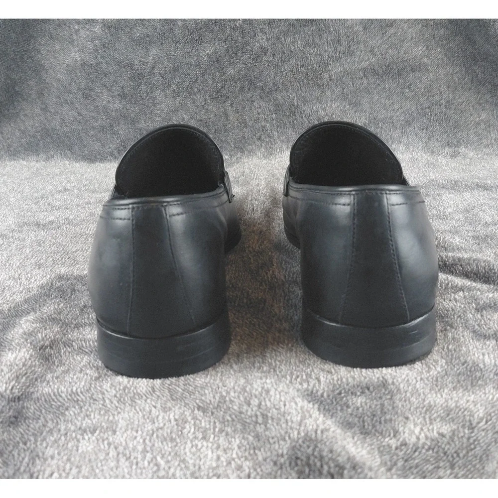 Salvatore Ferragamo Mens Black Leather Gancini Bit Loafers 8 2E LC 60451 Italy